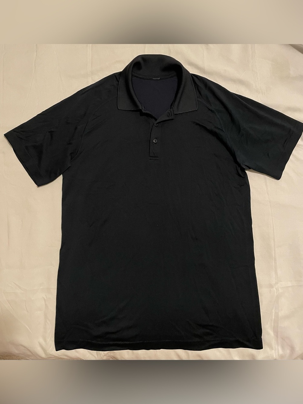 Lululemon Men's Black/navy jersey Polo Shirt - Short Sleeve
